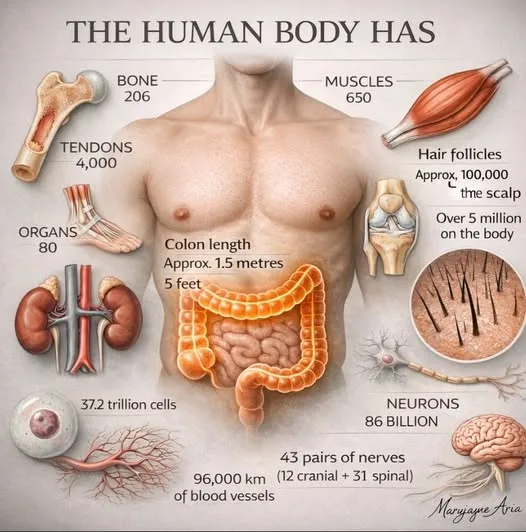 When we look at the human body, we are usually taught names and parts, but rarely scale.